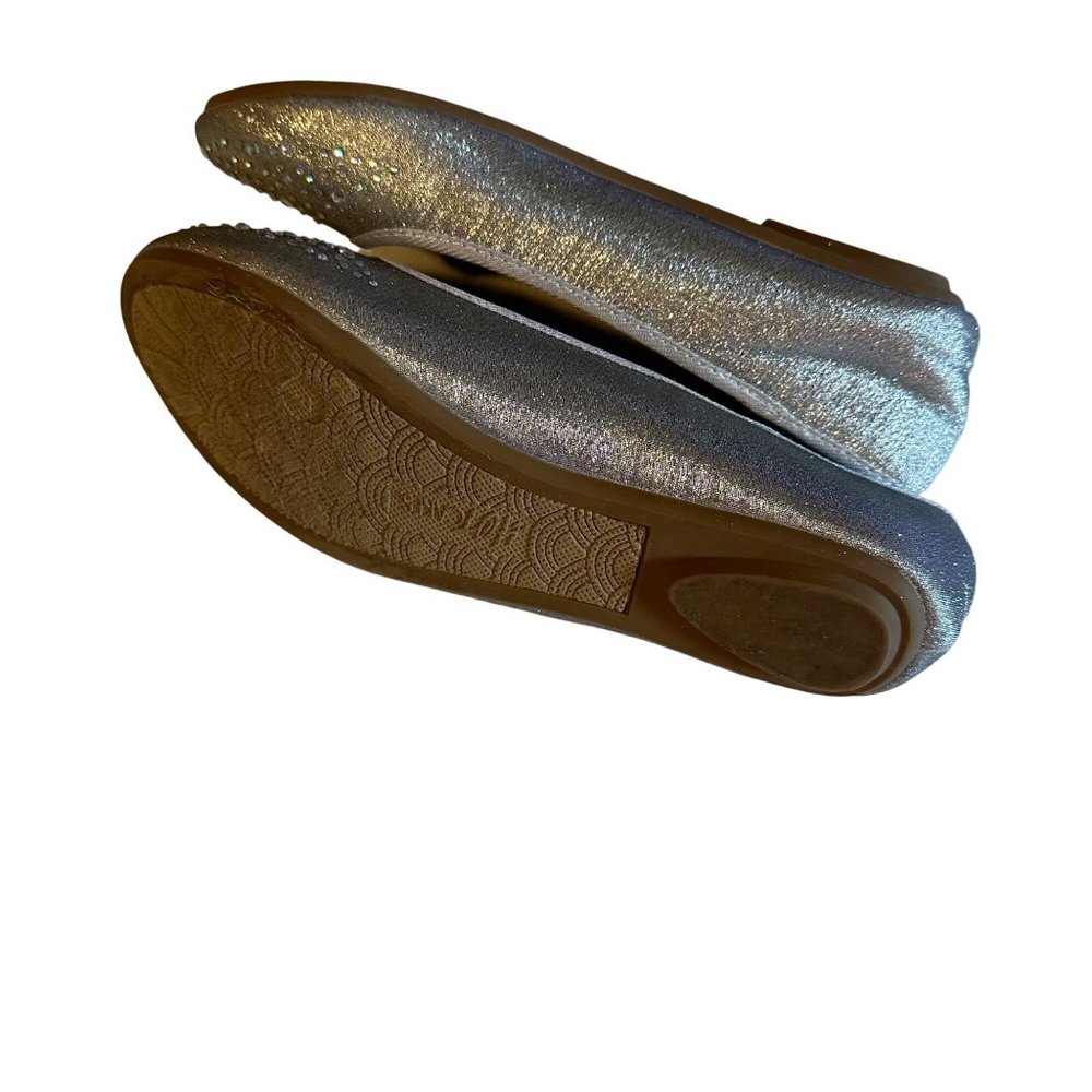 Hot Cakes silver beaded flats perfect for the holiday season size 4 M - Picture 2 of 7